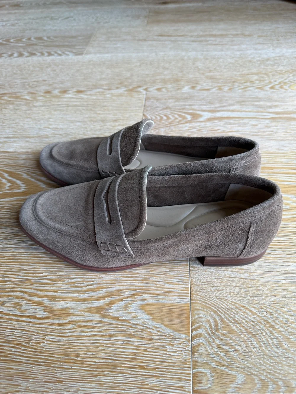 Women’s Suede Penny Loafers in Taupe - Picture 3 of 6